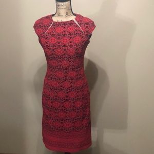 Joseph ribkoff red pattern dress
